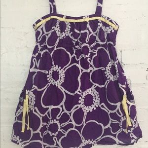 Mini Boden purple flower dress.